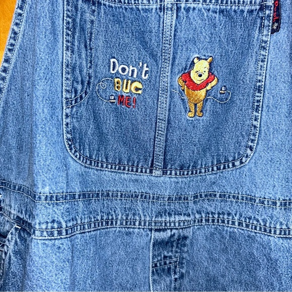 Vintage Disney Winnie the pooh tigger jean denim overalls shorts plus size 24 - Picture 3 of 6